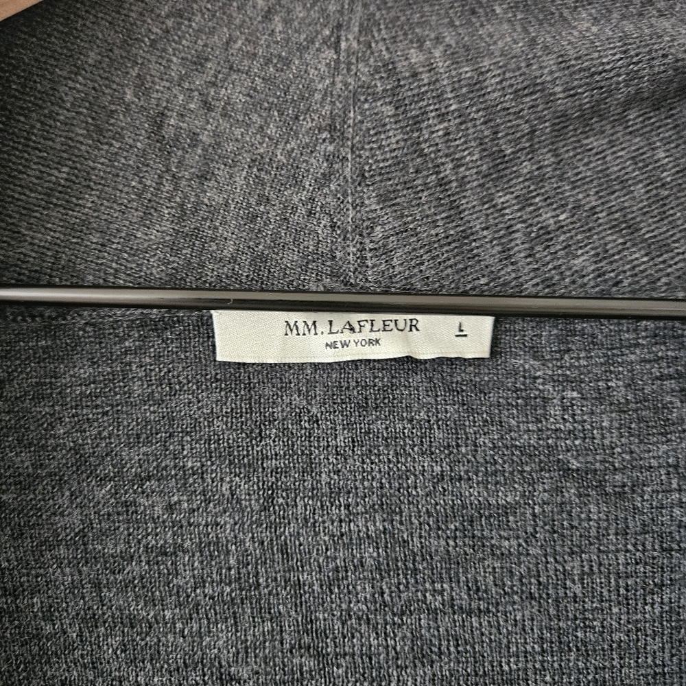 MM LaFleur Gray 100% Merino Wool Open Front Cardigan - Picture 5 of 12